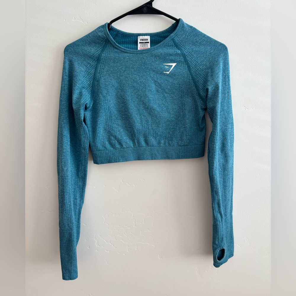 Gymshark Teal Long Sleeve Crop Top